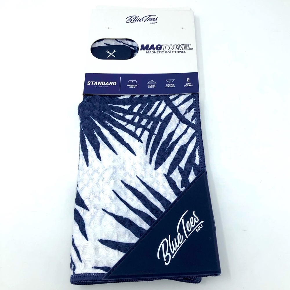 Blue Tees Golf Magtowel Tropical Palm Magnetic Navy White Golf Towel NWT